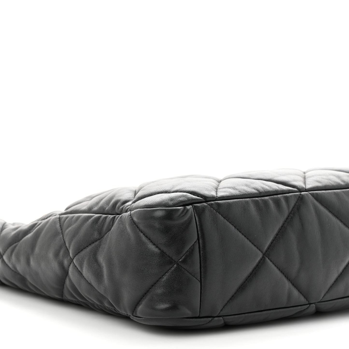 Lambskin Quilted Chanel 19 Shopping Bag Black