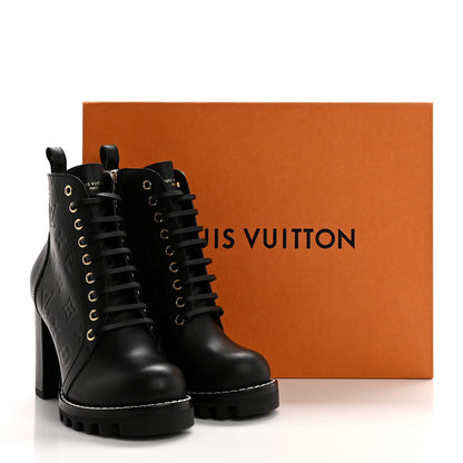 Louis Vuitton Calfskin Monogram Star Trail Ankle Boots 37 Black 9 of 9