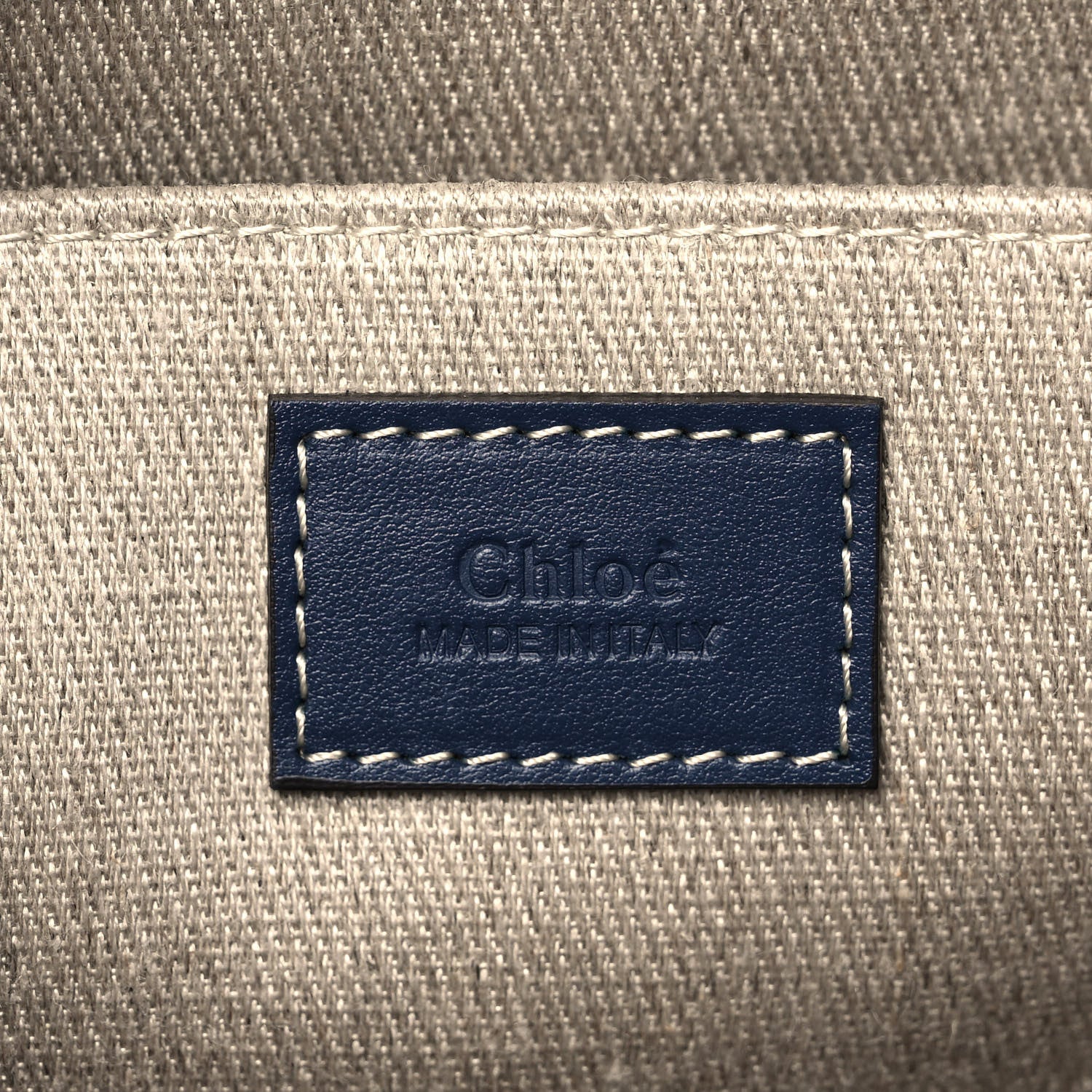 Chloe Suede Calfskin Medium Woody Ribbon Tote Navy 6 of 11