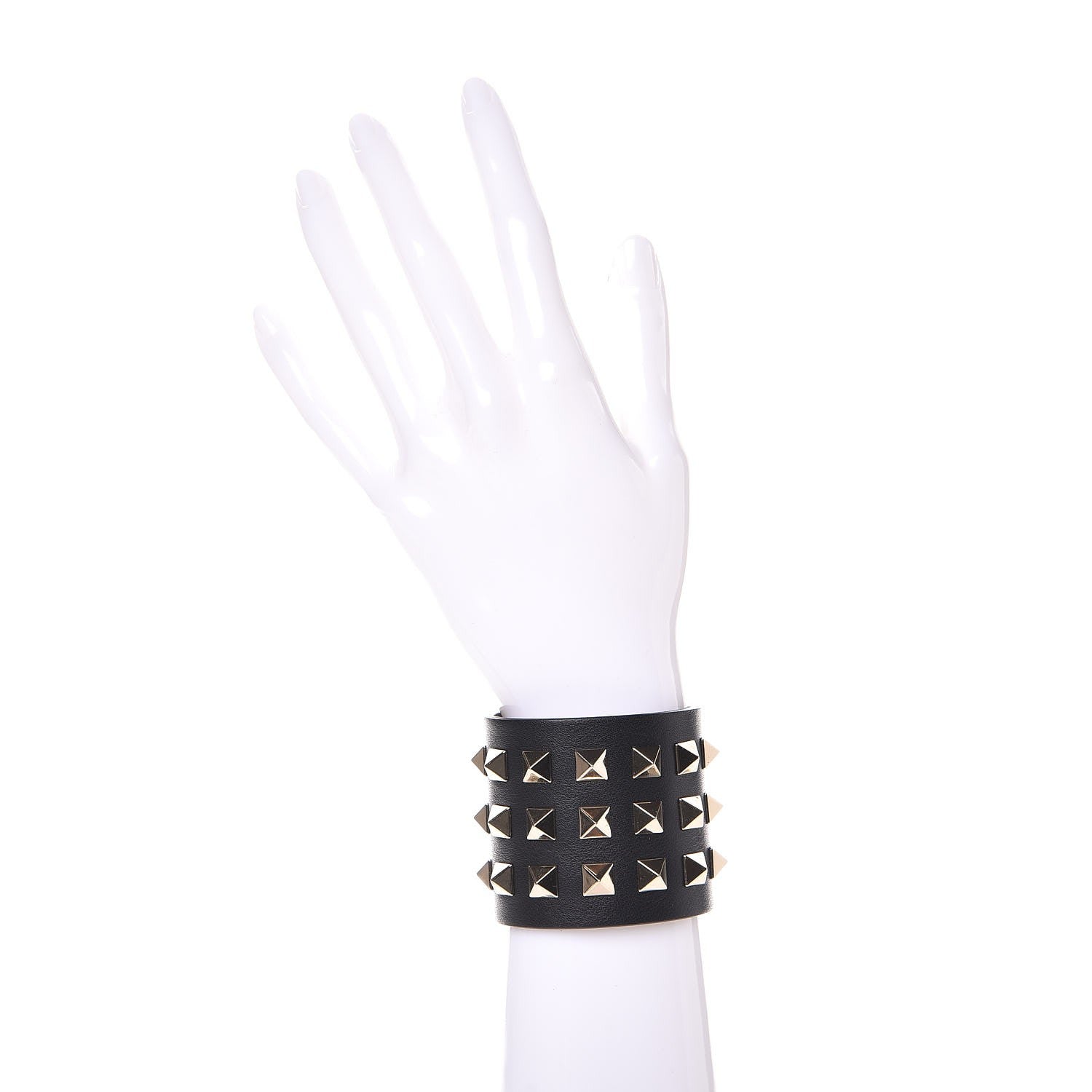 Valentino Garavani Vitello Rockstud Bracelet Black 2 of 7