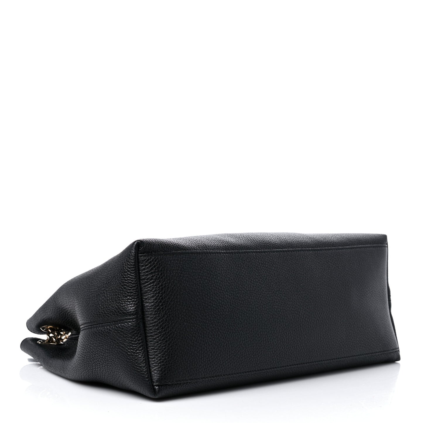 Pebbled Calfskin Medium Soho Chain Shoulder Bag Black