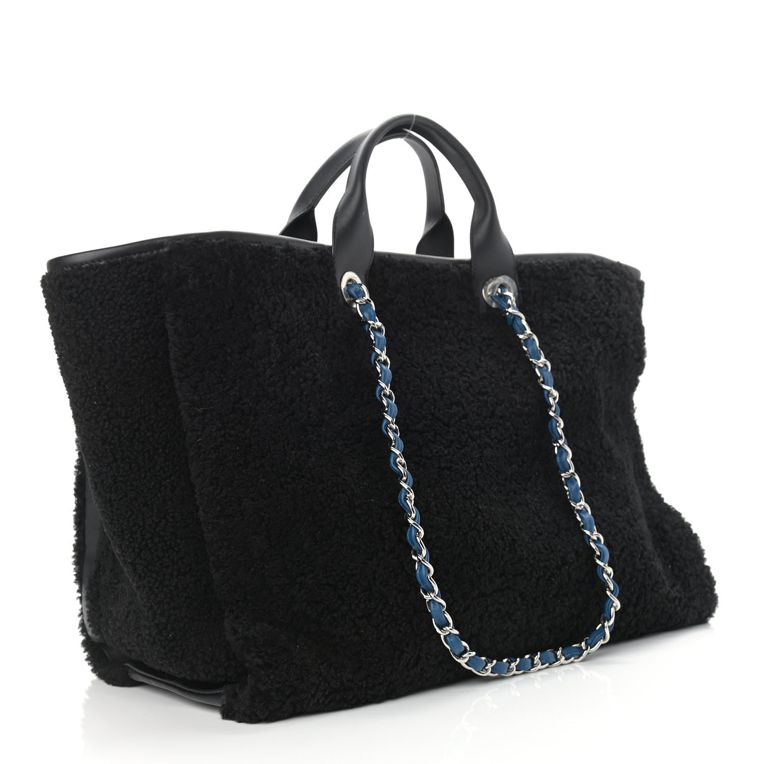 Chanel Shearling Large Deauville Tote Black 3 of 13
