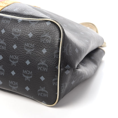 MCM Visetos Striped Munich Lion Tote Black 7 of 10