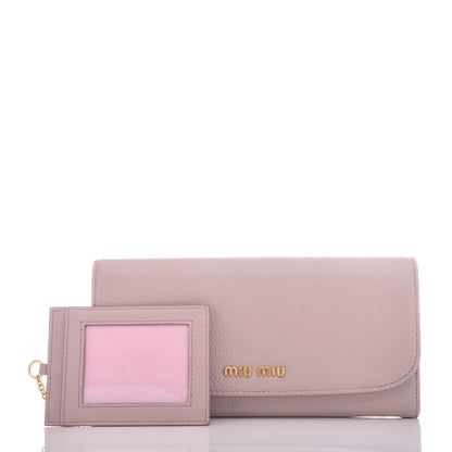 Miu Miu Goatskin Madras Flap Wallet Mughetto 8 of 9
