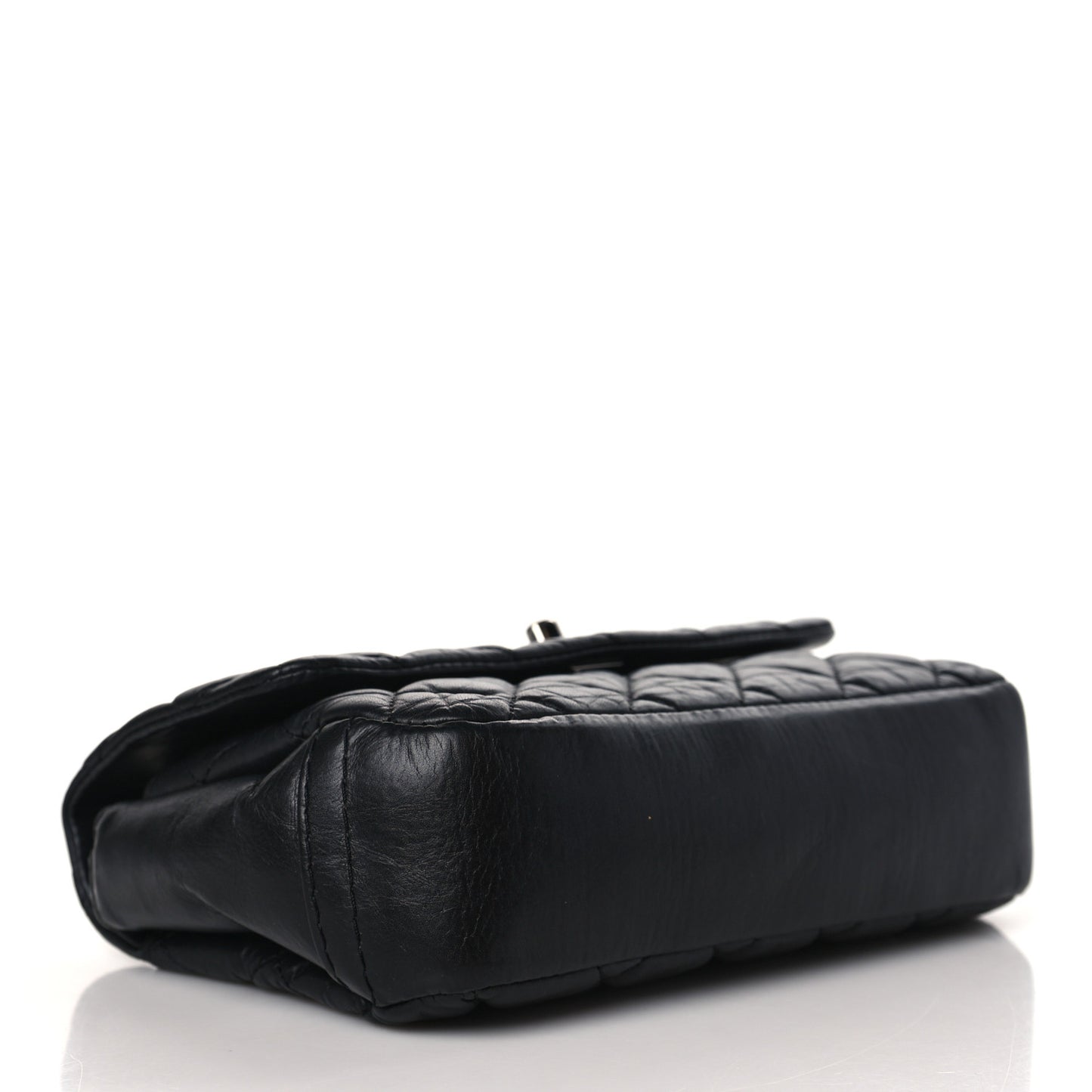 Aged Calfskin Quilted Mini Lady Pearly Flap Black