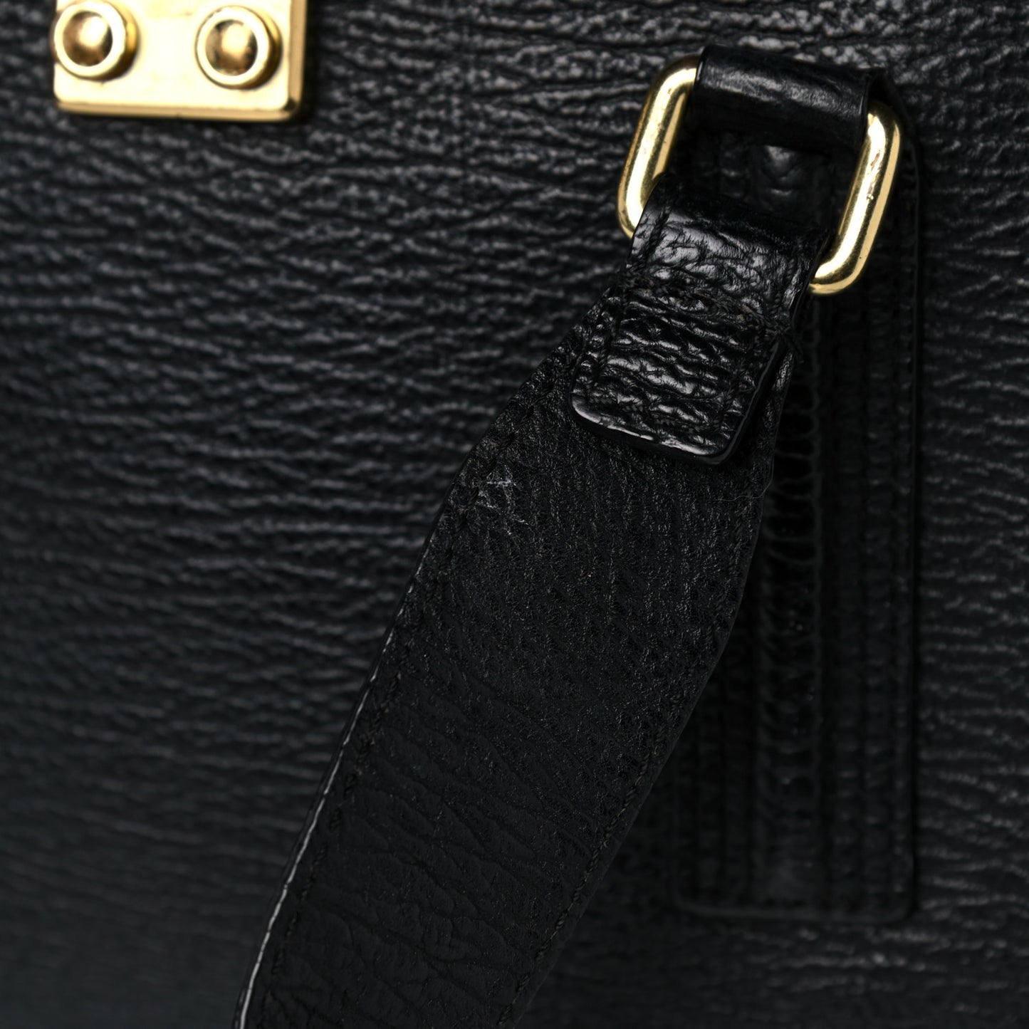 Textured Calfskin Large Pashli Satchel Black