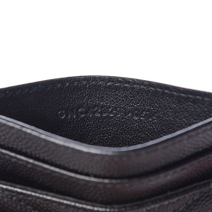 Saint Laurent Grain De Poudre Matelasse Chevron Monogram Credit Card Case Black 7 of 8