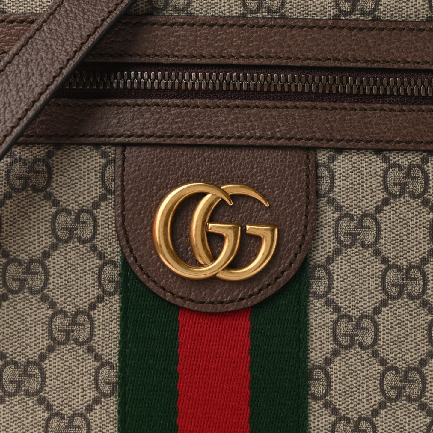 GG Supreme Monogram Web Small Ophidia Messenger Bag Brown