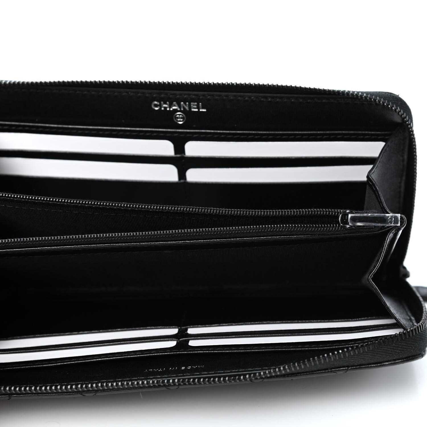 Chanel Lambskin Quilted Large Gusset Zip Around Wallet So Black 4 of 4