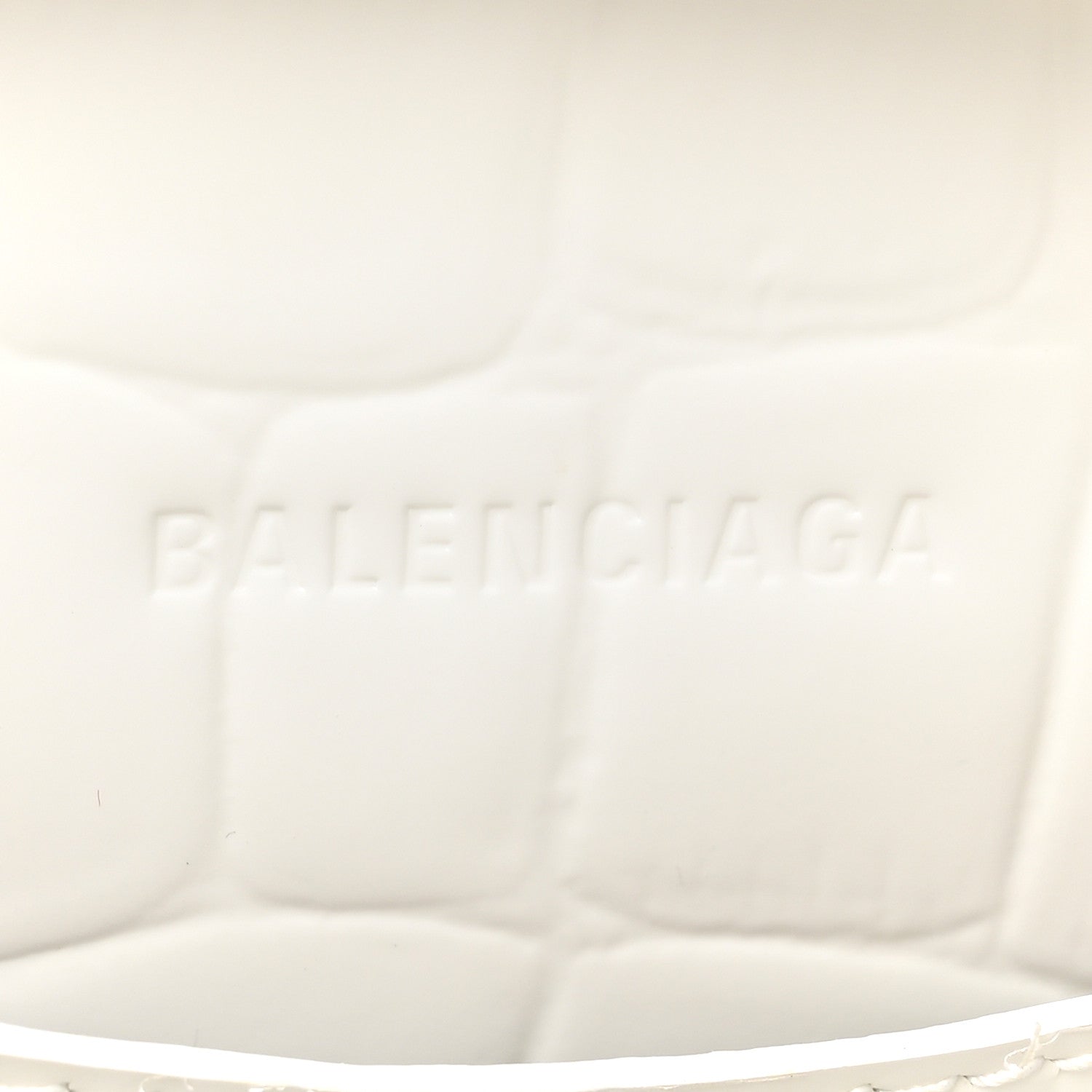 Balenciaga Semi Shiny Calfskin Crocodile Embossed Neo Classic Silver Hardware S City White 6 of 14