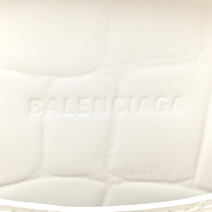 Balenciaga Semi Shiny Calfskin Crocodile Embossed Neo Classic Silver Hardware S City White 6 of 14
