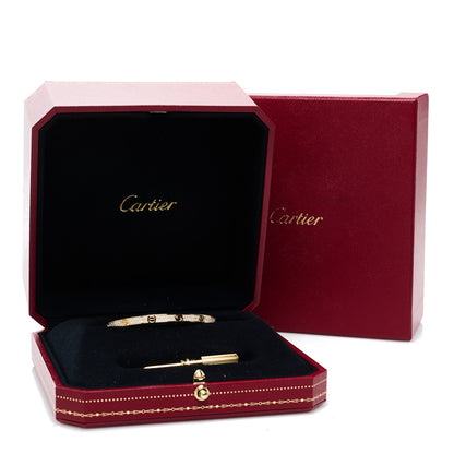 Cartier 18K Yellow Gold Diamond Small LOVE Paved Bracelet 15 8 of 8