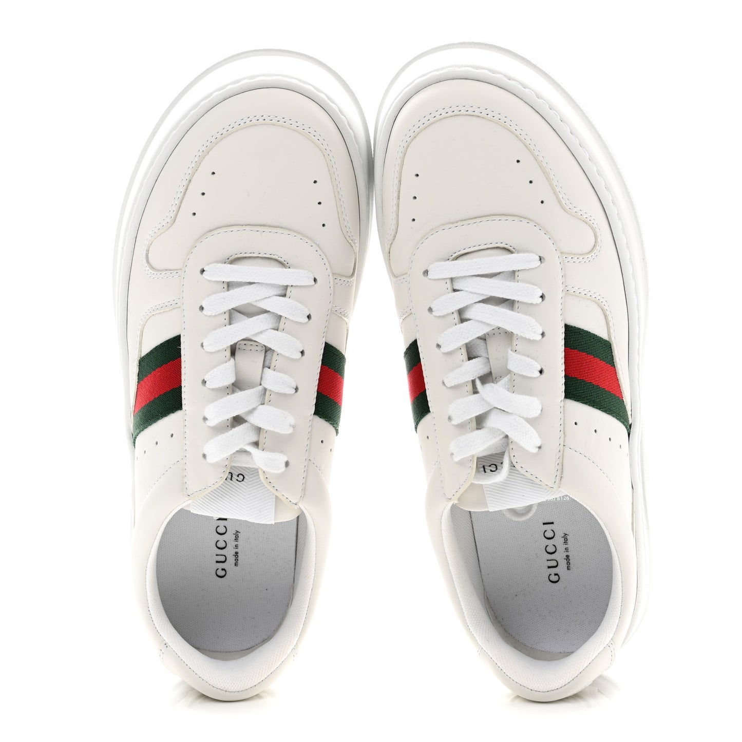 Calfskin Web Womens Platform Sneakers 40 White
