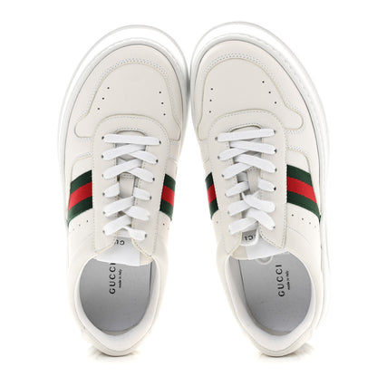 Gucci Calfskin Web Womens Platform Sneakers 40 White 5 of 9