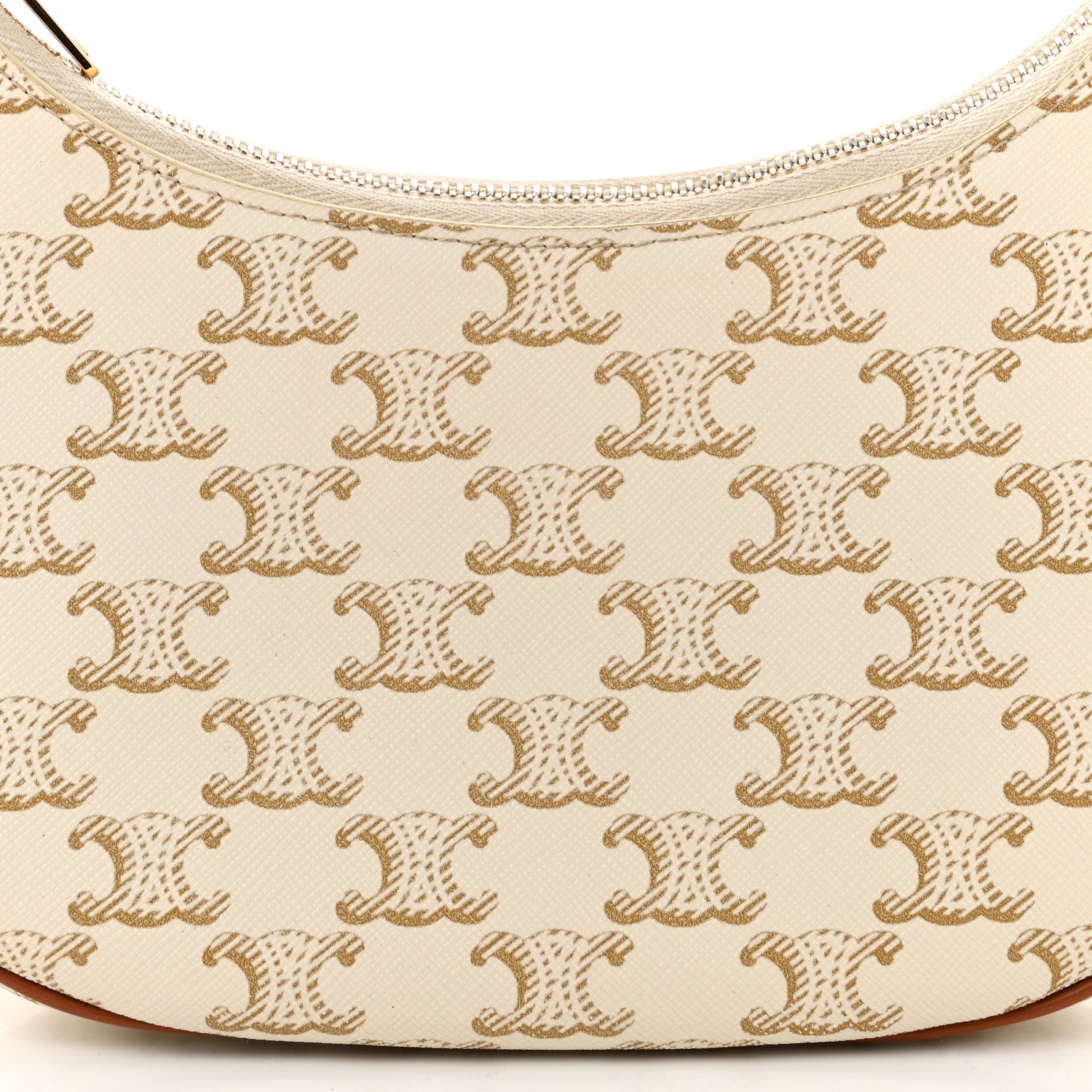 Celine Canvas Calfskin Ava Triomphe Shoulder Bag White 8 of 10