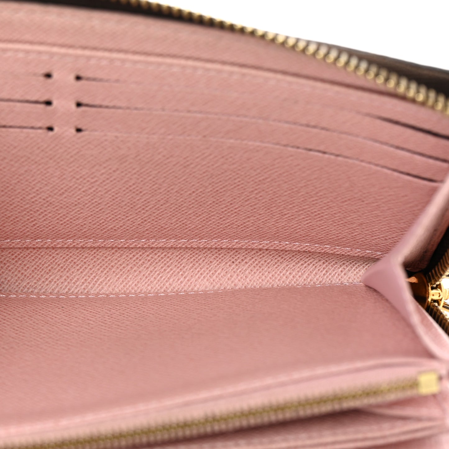 Damier Ebene Zippy Wallet Rose Ballerine