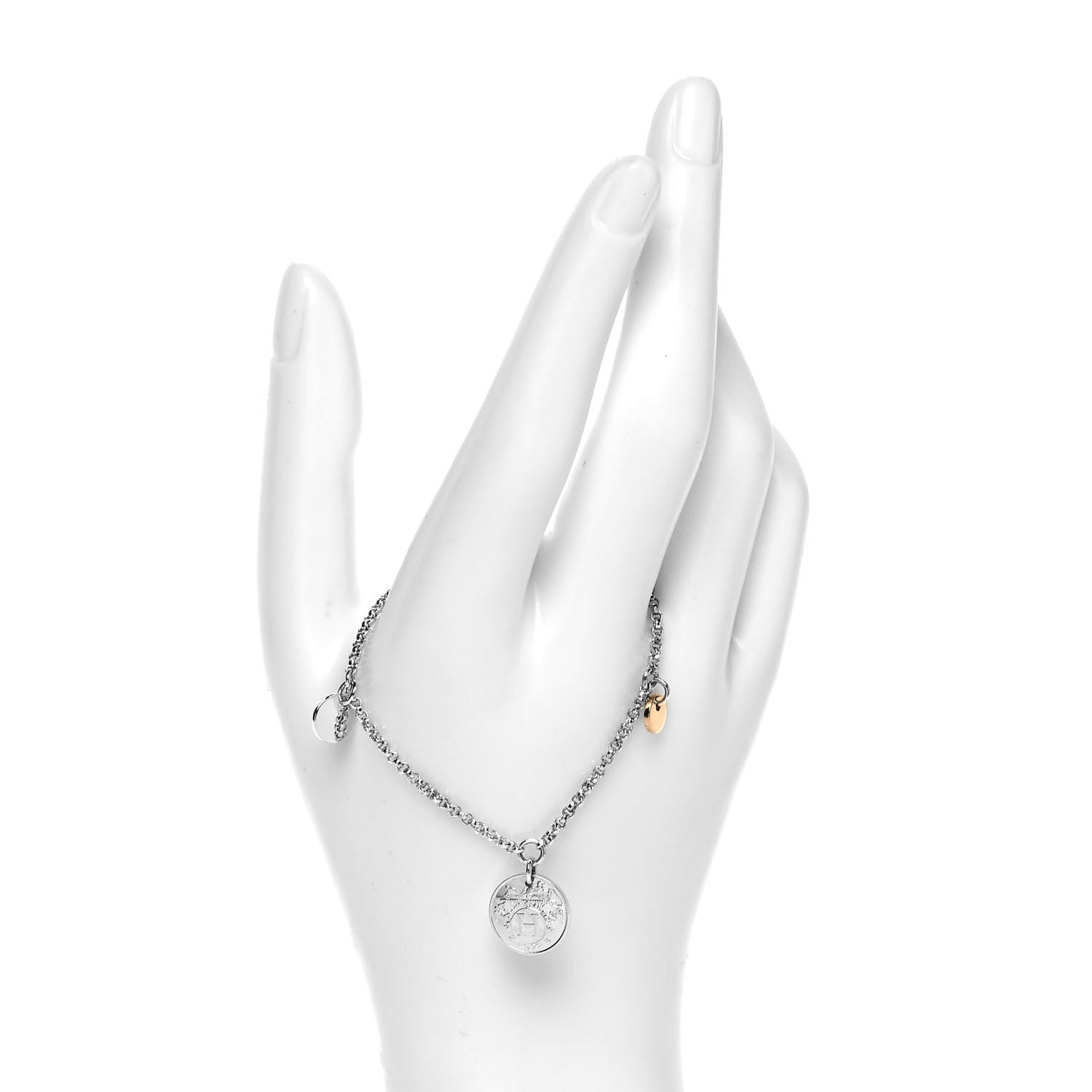 Sterling Silver 18K Rose Gold PM Ex-Libris Bracelet SH