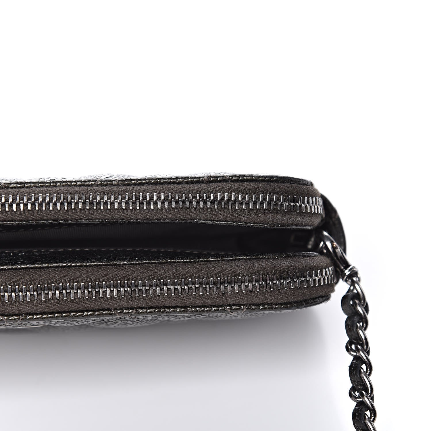 Chanel Caviar Quilted Small Clutch With Chain Dark Charcoal 12 of 17