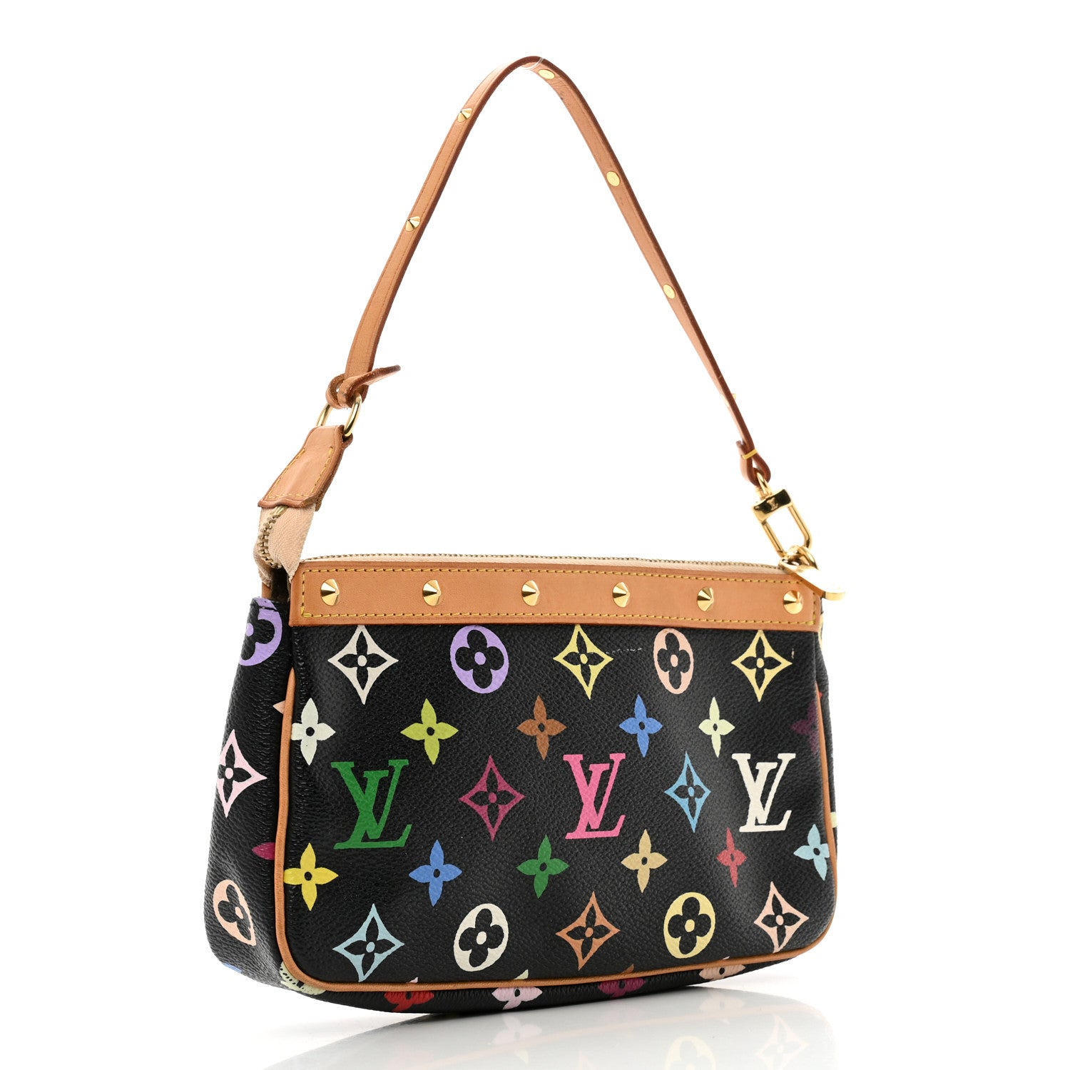 Louis Vuitton Monogram Multicolor Pochette Accessories Black 3 of 11