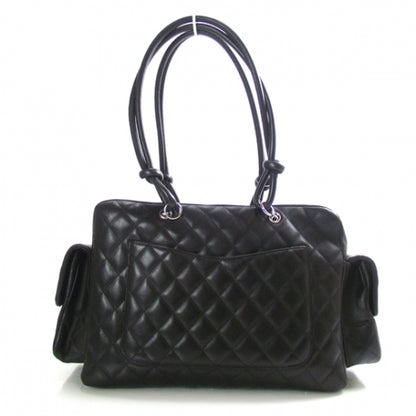 Chanel Calfskin Quilted Large Cambon Multipocket Reporter Black White 2 of 10
