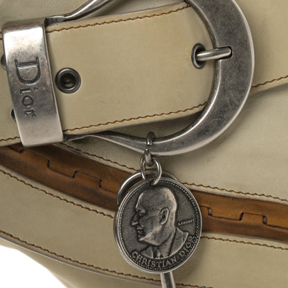 Christian Dior Calfskin Medium Gaucho Double Saddle Bag Ivory 13 of 17