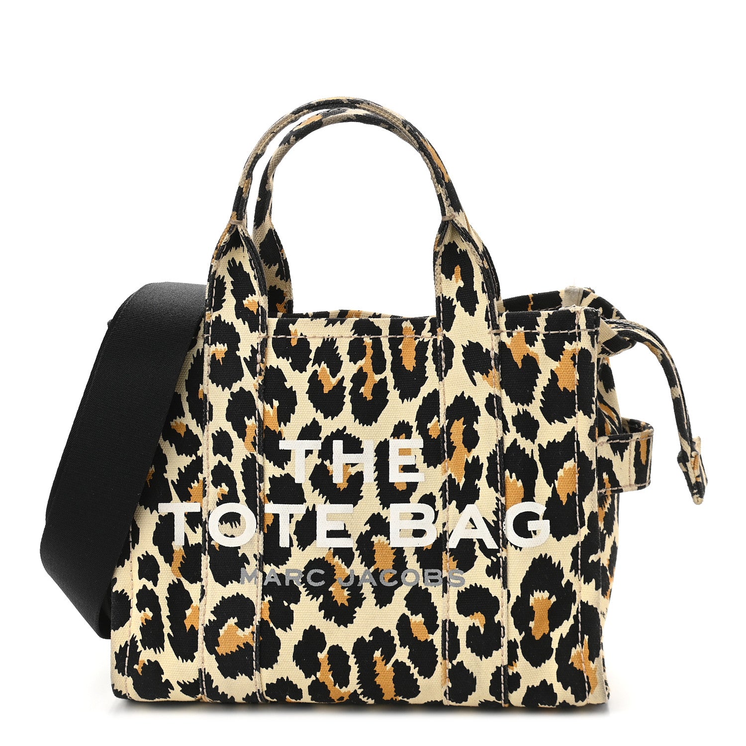 Marc Jacobs Cotton Canvas Leopard Print Mini The Traveler Tote Bag 1 of 11