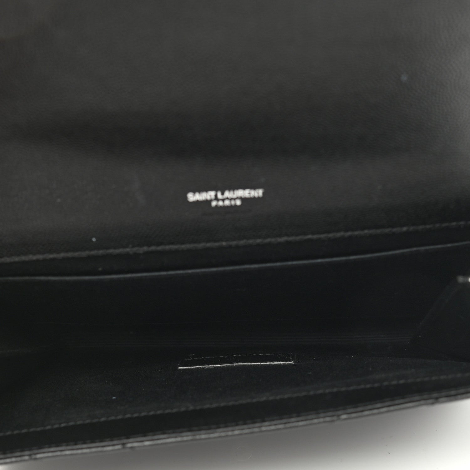Saint Laurent Grain De Poudre Matelasse Chevron Monogram Envelope Clutch Black 5 of 15