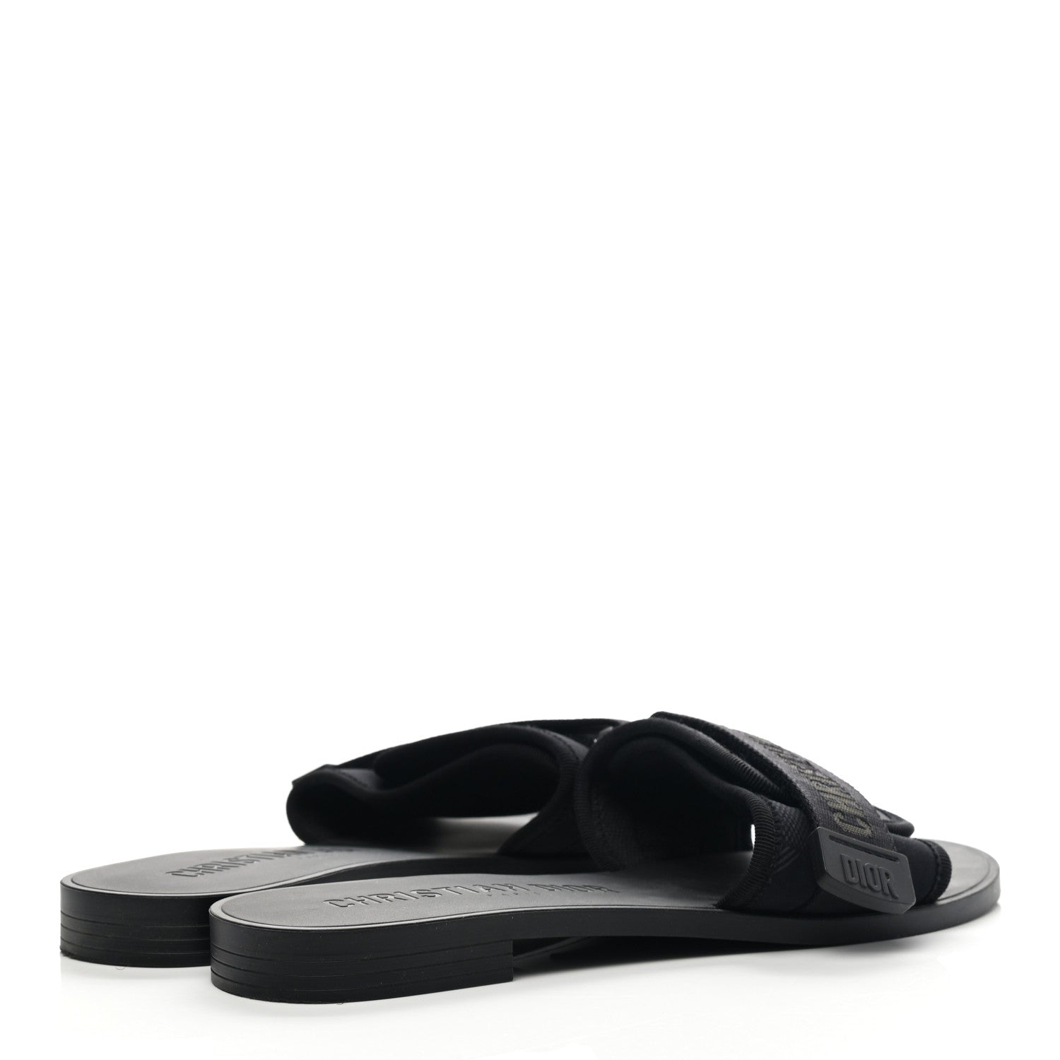 Christian Dior Technical Stretch Fabric Camouflage Dio(r)evolution Slide Sandals 38 Black Military 4 of 8