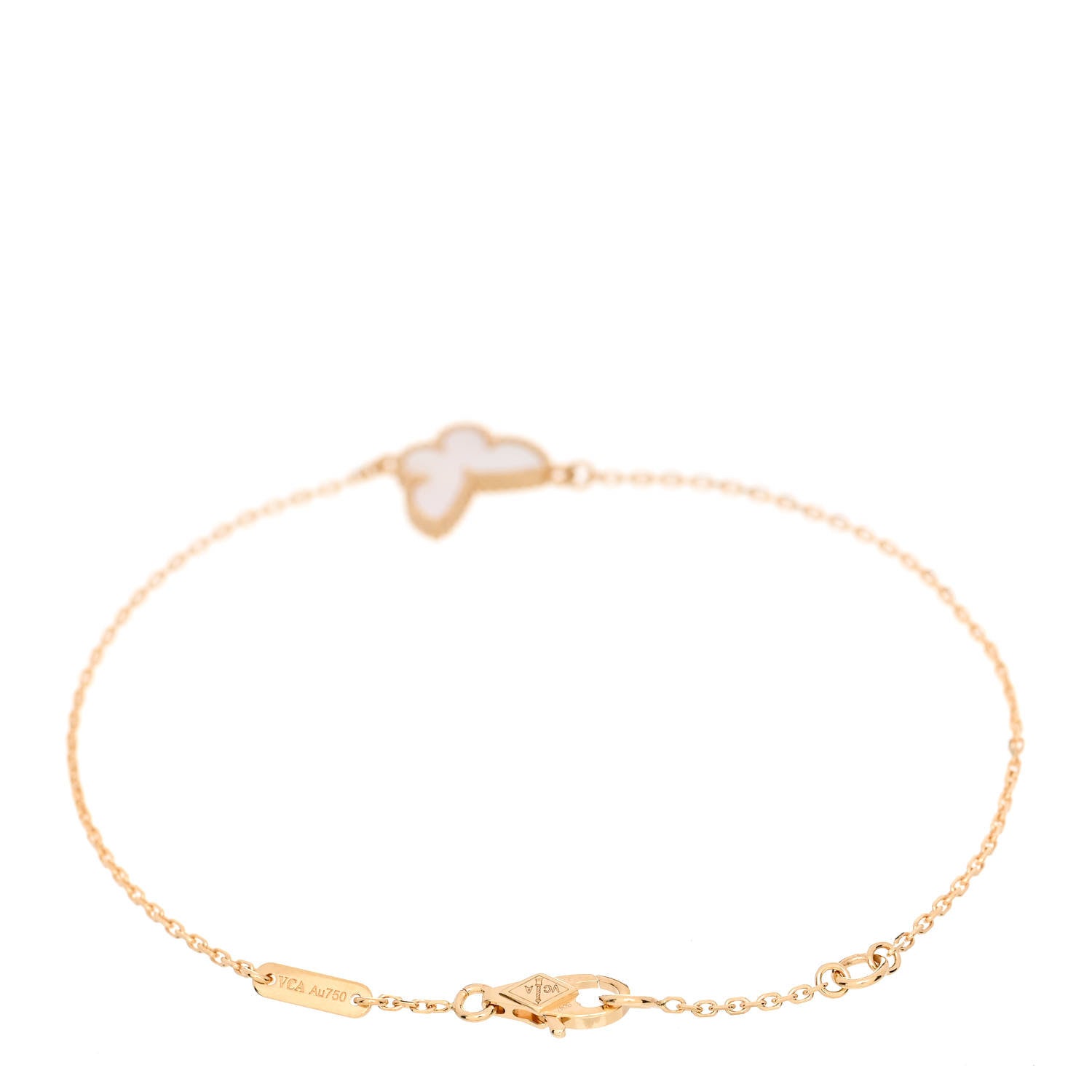 Van Cleef & Arpels 18K Yellow Gold Mother of Pearl Sweet Alhambra Butterfly Bracelet 2 of 5