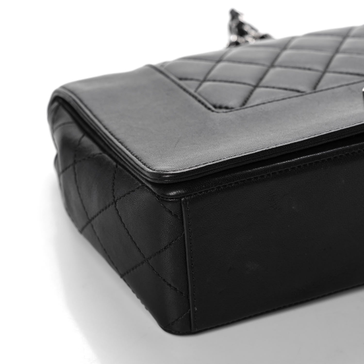 Chanel Sheepskin Quilted Vintage Mademoiselle Flap Black 8 of 12
