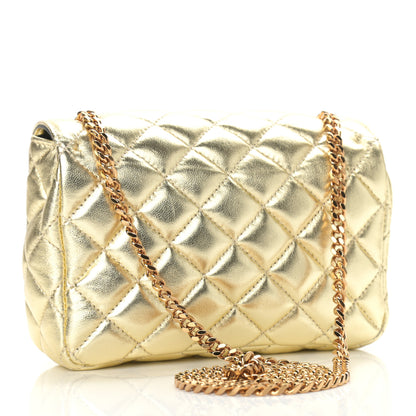 Versace Metallic Nappa Quilted Small Medusa Chain Crossbody Gold 3 of 8