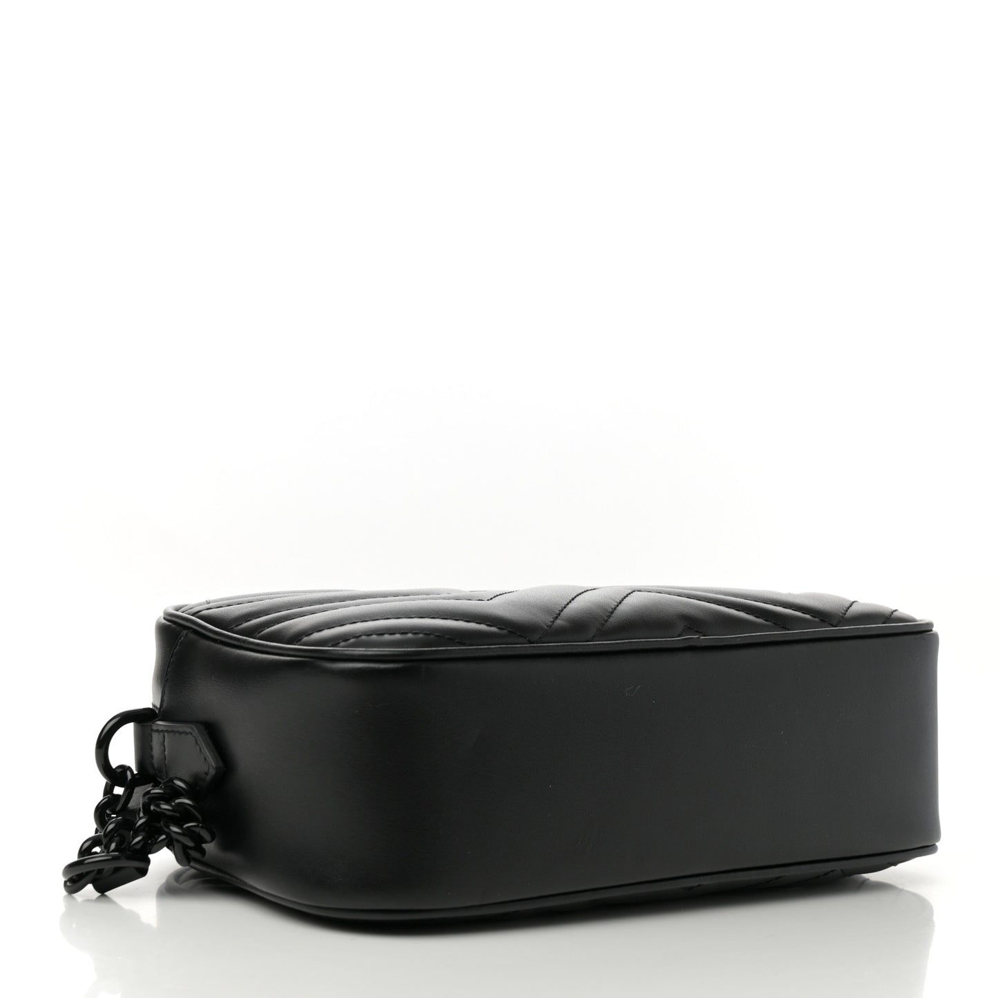 Calfskin Matelasse Monochrome Small GG Marmont Chain Shoulder Bag Black
