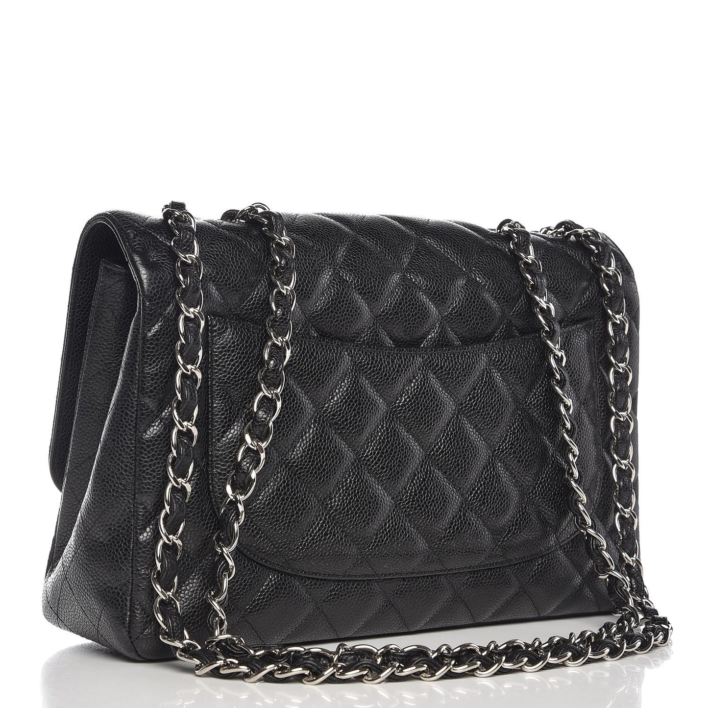 Caviar Quilted Jumbo Single Flap Black