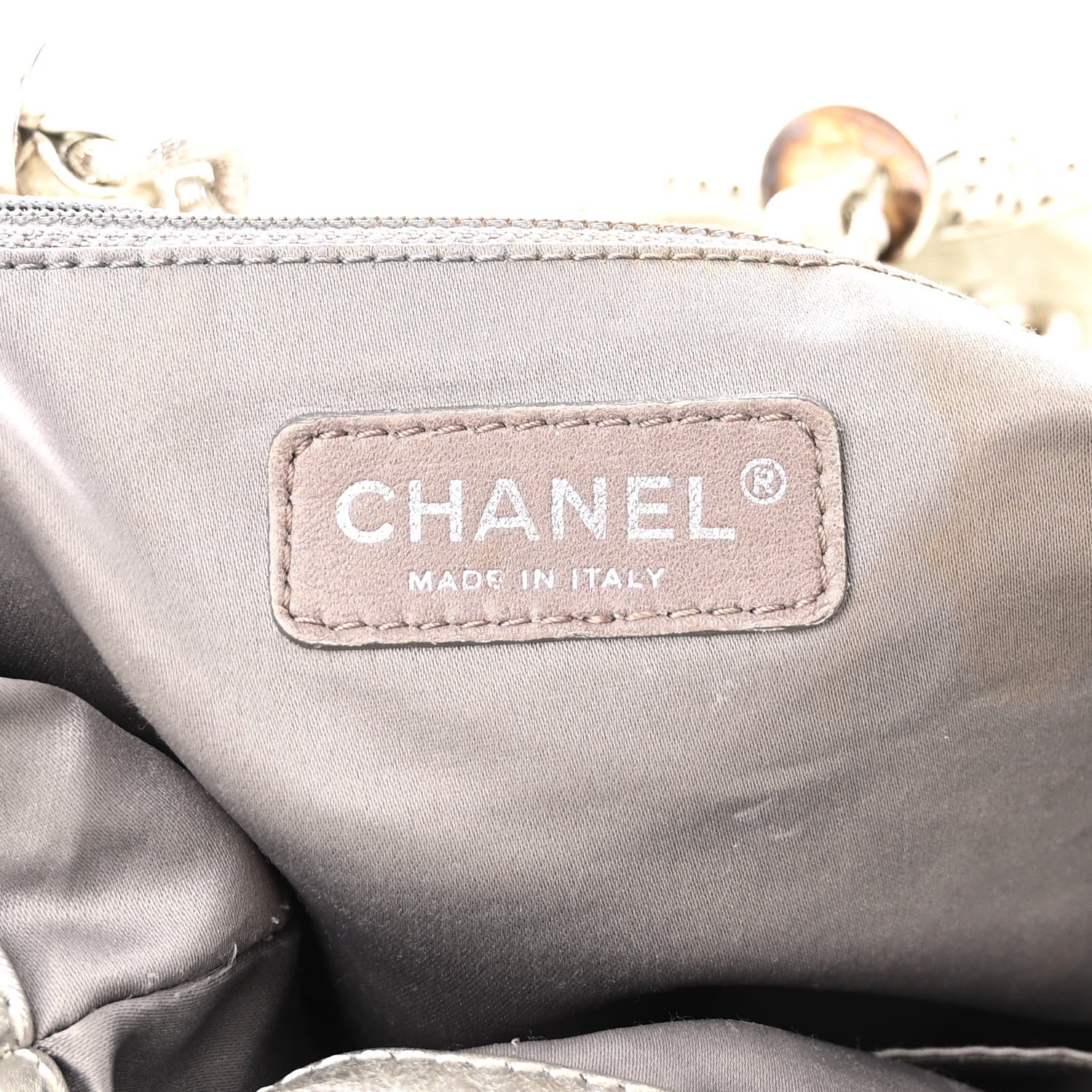 Chanel Metallic Glazed Calfskin Perforated Large Rodeo Drive Tote Silver 5 of 11