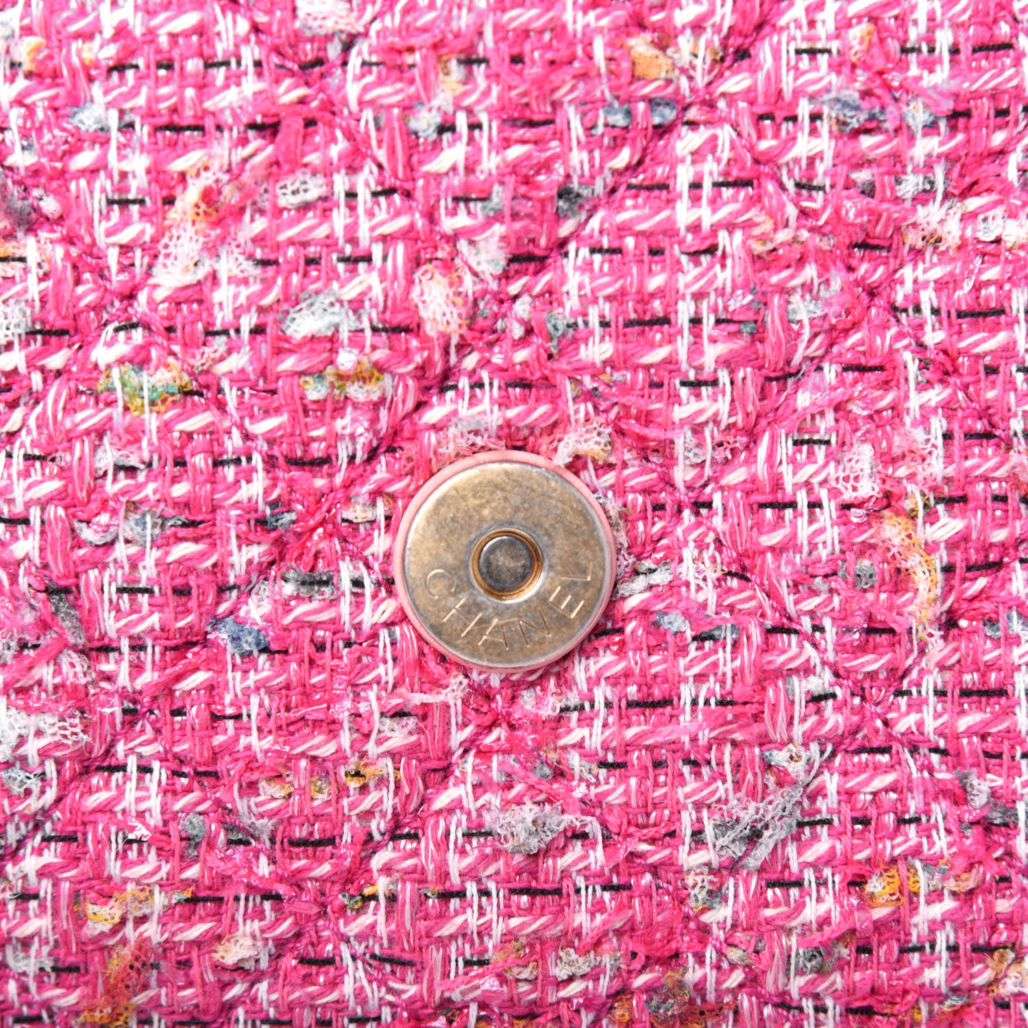 Chanel Tweed Lambskin Quilted Small CC Filigree Flap Pink 10 of 16