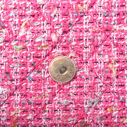 Chanel Tweed Lambskin Quilted Small CC Filigree Flap Pink 10 of 16