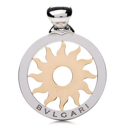 Bulgari Stainless Steel 18K Yellow Gold Large Tondo Sun Pendant 1 of 5