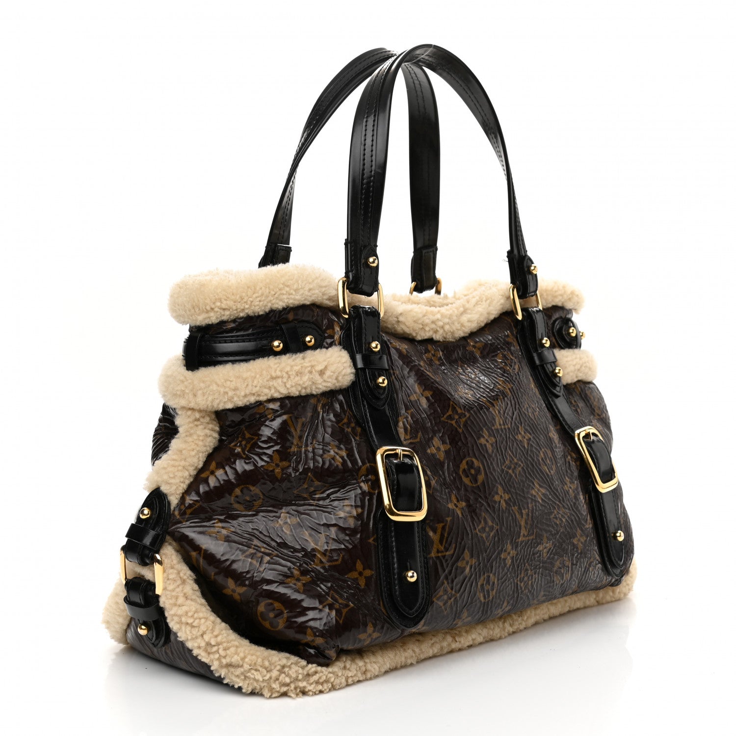 Louis Vuitton Patent Monogram Shearling Sac Thunder 3 of 11