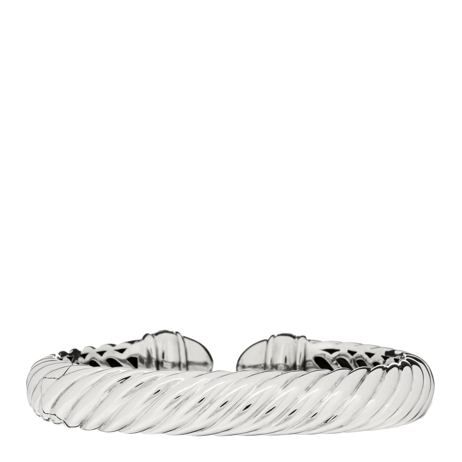 David Yurman Sterling Silver Diamond 10mm Waverly Bracelet 3 of 4