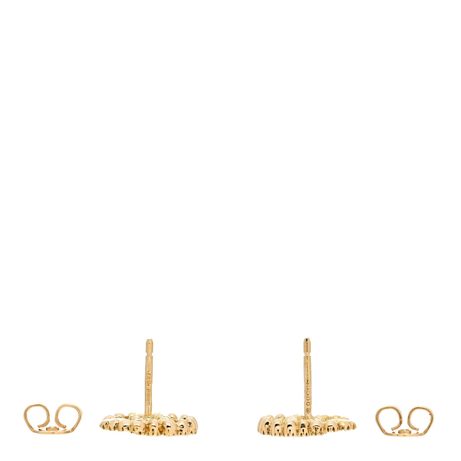 Gucci 18K Yellow Gold Diamond Running G Earrings 3 of 4