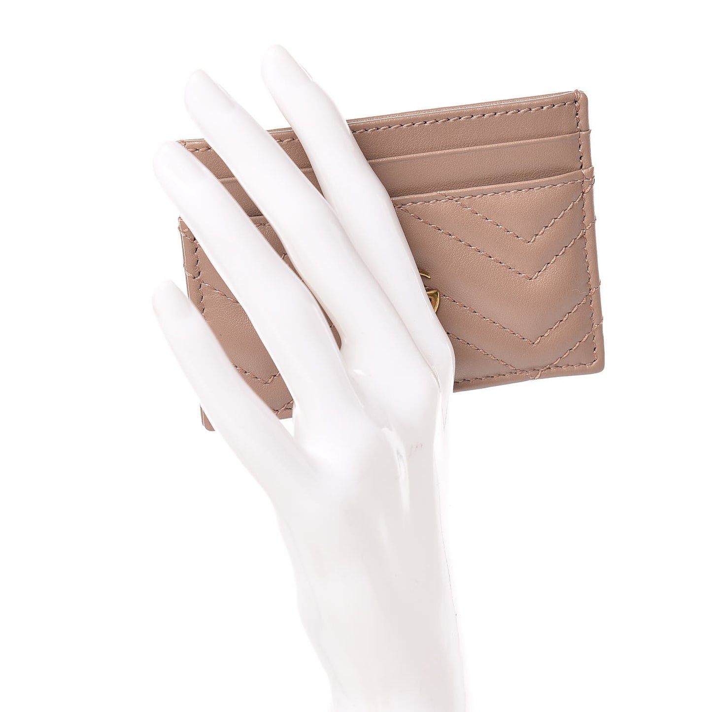 Calfskin Matelasse GG Marmont Card Holder Porcelain Rose