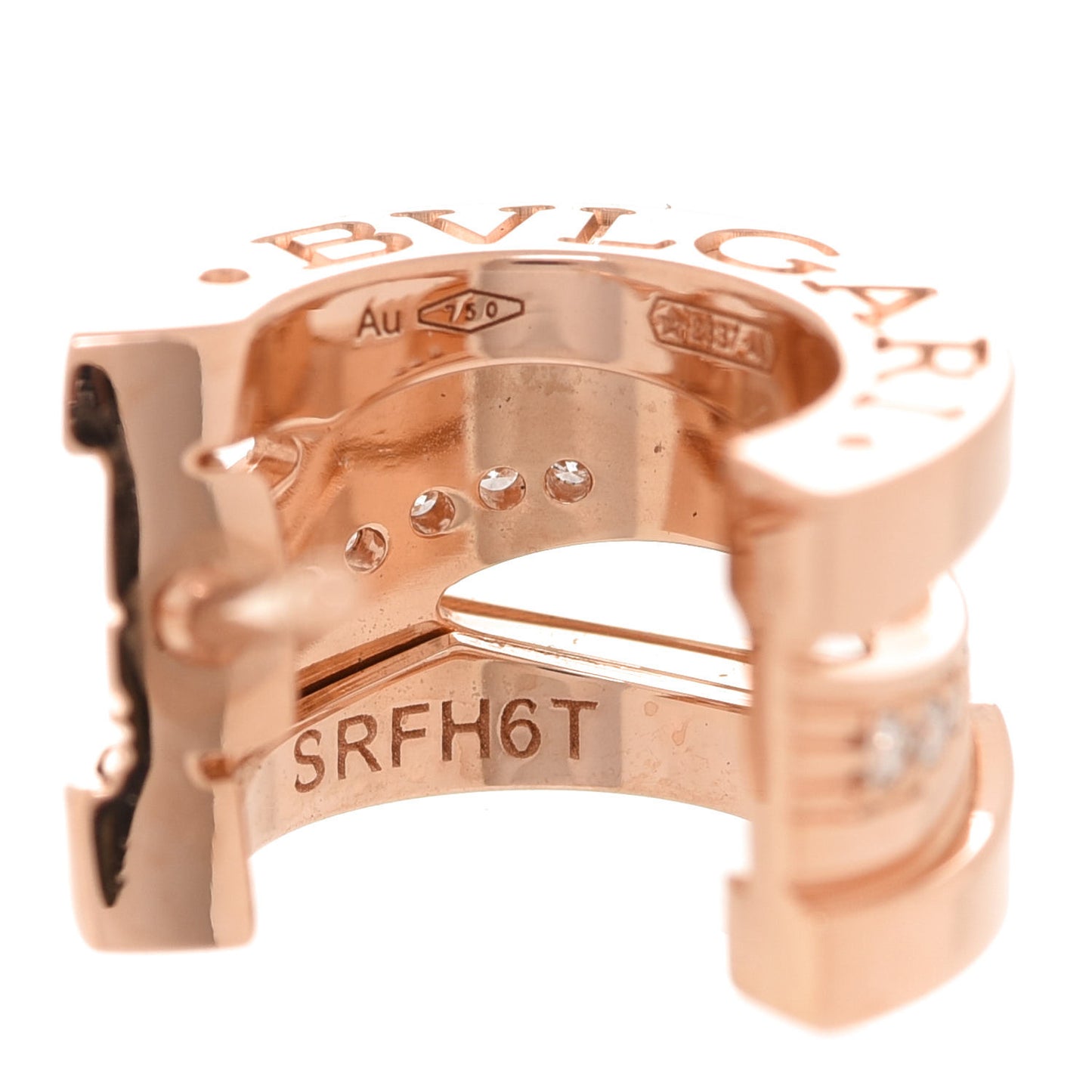 18K Rose Gold Diamond B.Zero1 Legend Hoop Earrings