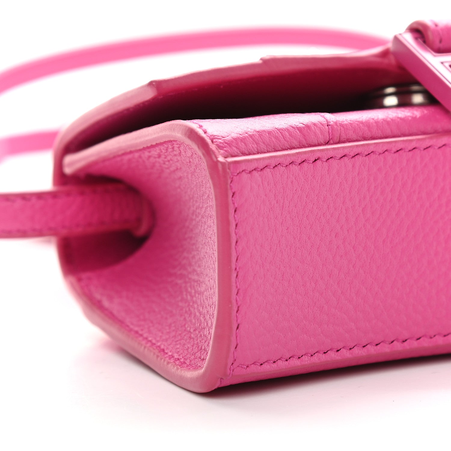Balenciaga Grained Calfskin Tonal B Hourglass Top Handle Bag Mini Fuchsia 9 of 10