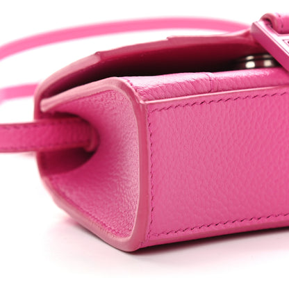 Balenciaga Grained Calfskin Tonal B Hourglass Top Handle Bag Mini Fuchsia 9 of 10