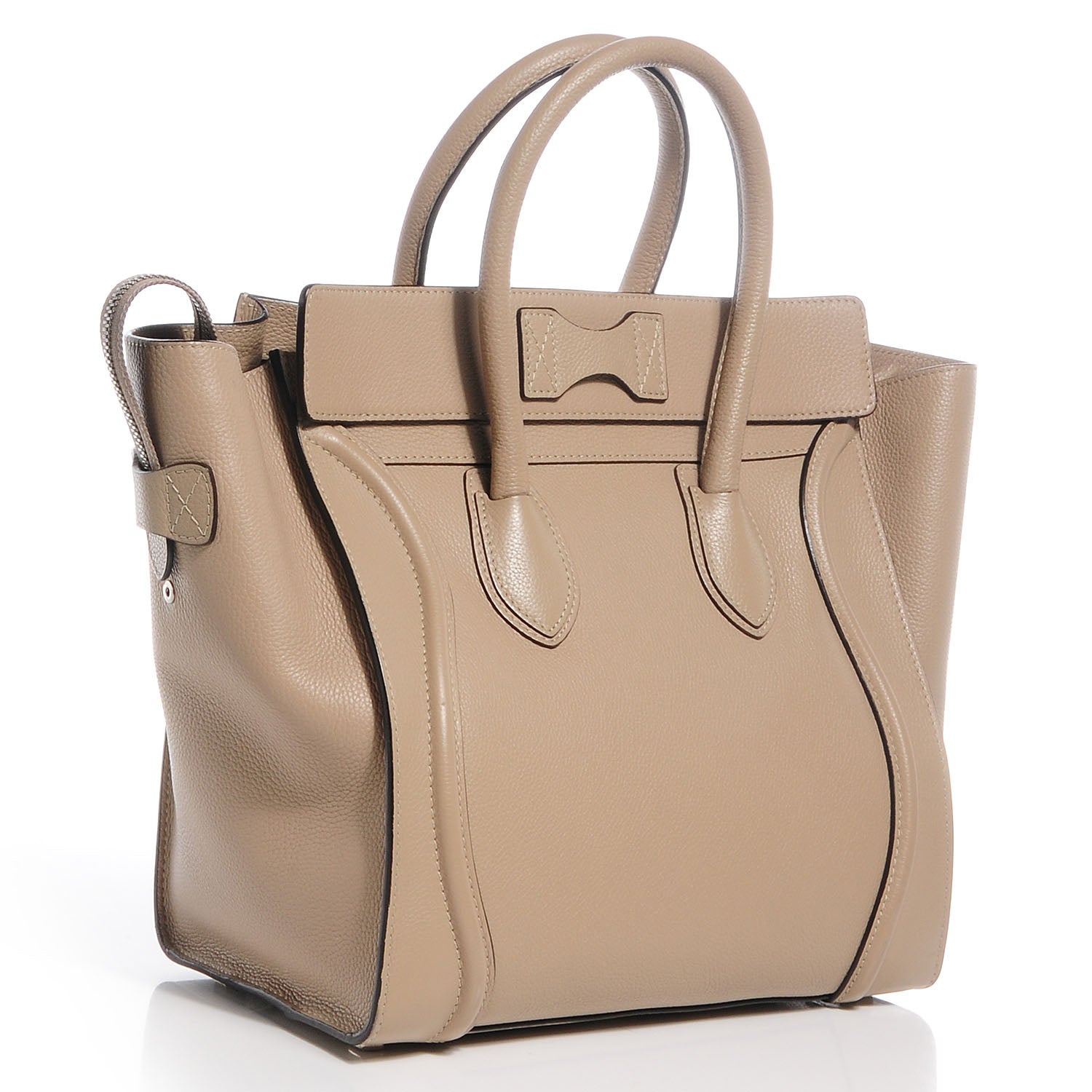 Celine Drummed Calfskin Mini Luggage Dune 3 of 11