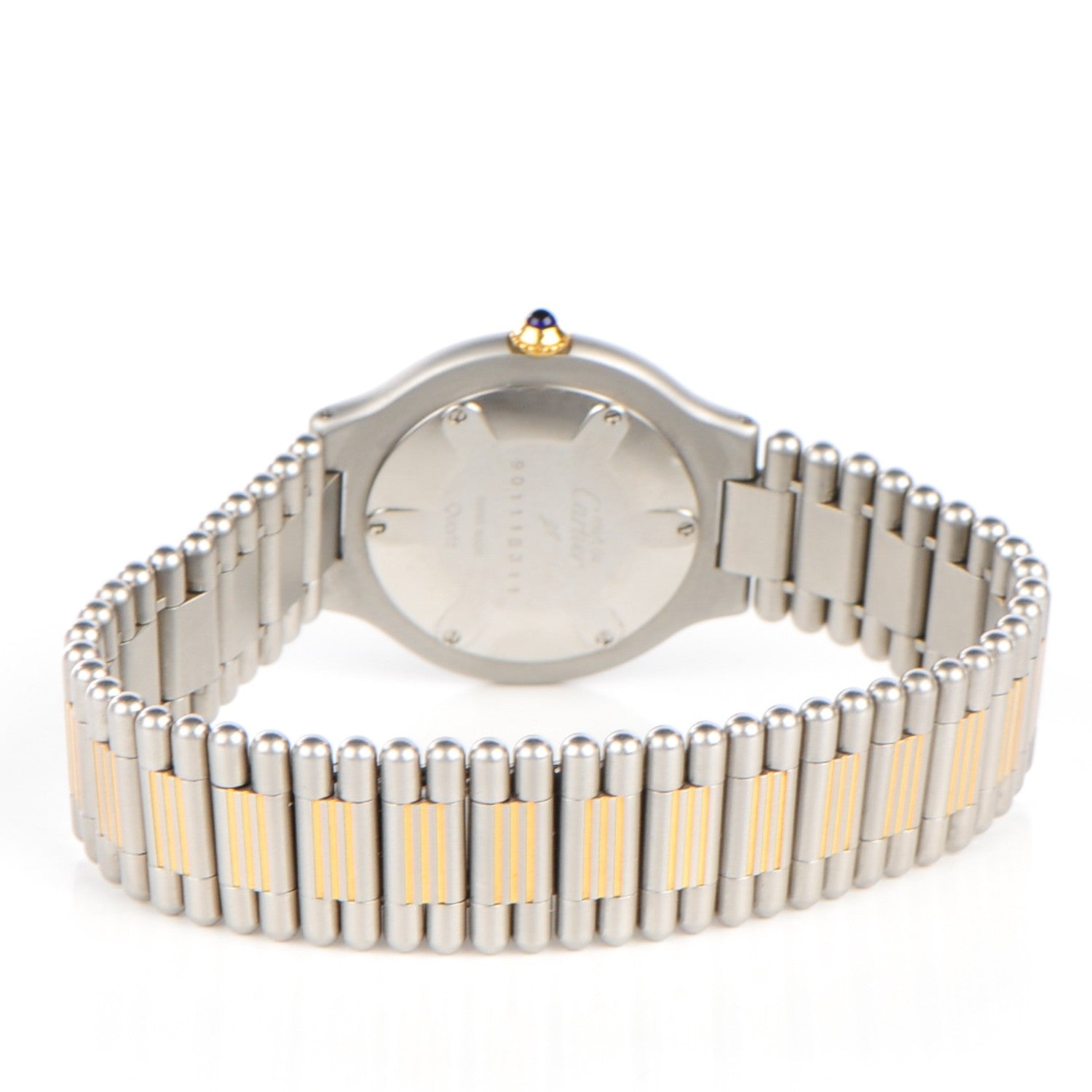 Cartier Stainless Steel 18K Yellow Gold 31mm Must De 21 Bullet Link Quartz Watch 4 of 9