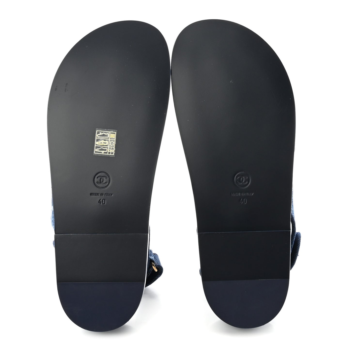 Printed Denim CC Dad Sandals 40 Dark Blue