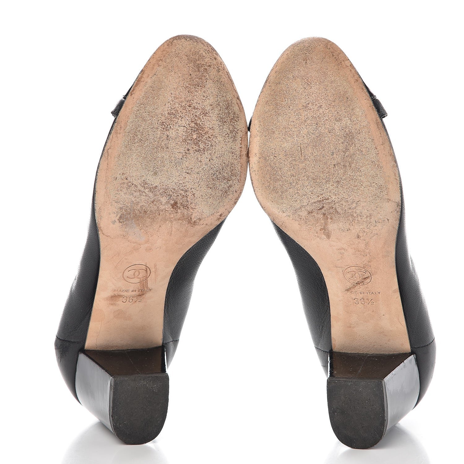 Chanel Lambskin Patent CC Elastic Pumps 36.5 Black 7 of 12
