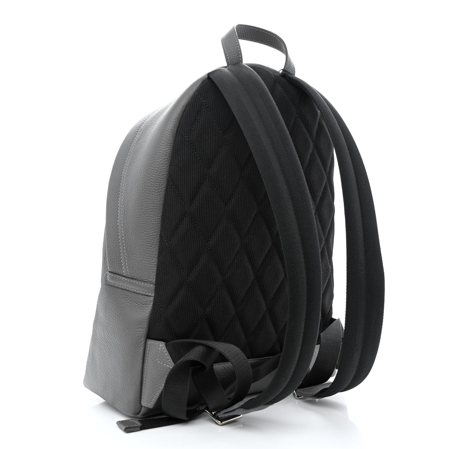 Burberry Calfskin Logo Embossed Backpack Charcoal Grey 3 of 12