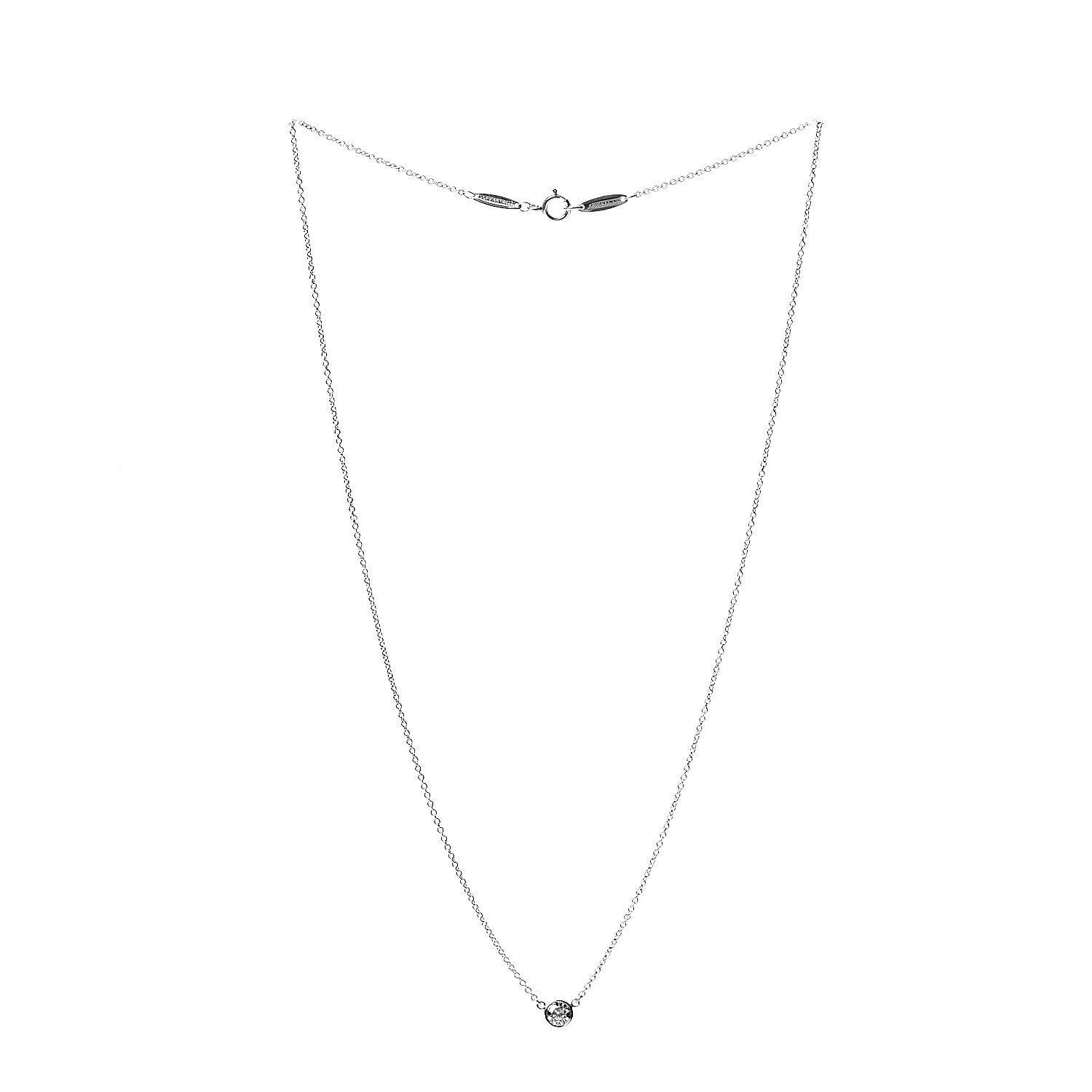 Tiffany Platinum Diamond .22ct Elsa Peretti Diamonds By The Yard Pendant Necklace 2 of 6